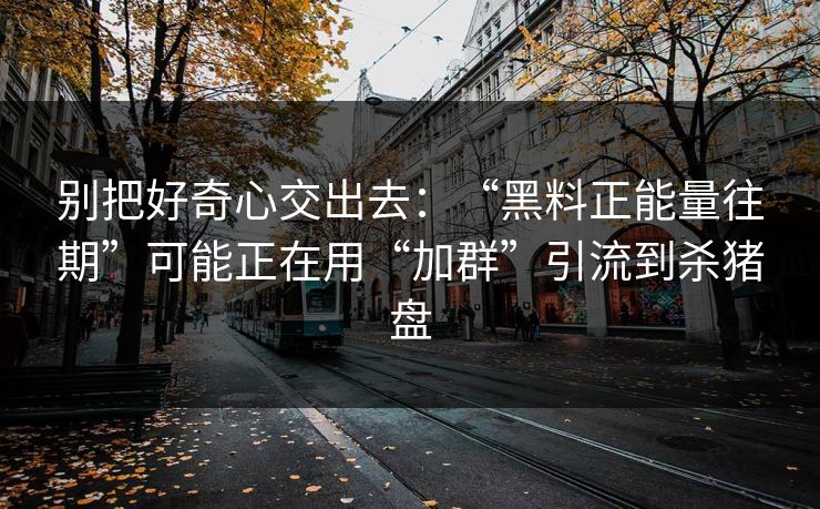 别把好奇心交出去：“黑料正能量往期”可能正在用“加群”引流到杀猪盘
