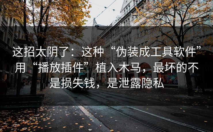 这招太阴了：这种“伪装成工具软件”用“播放插件”植入木马，最坏的不是损失钱，是泄露隐私