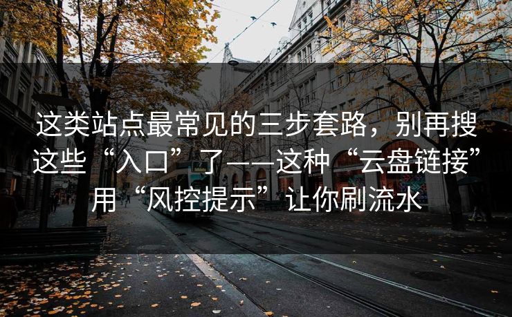 这类站点最常见的三步套路，别再搜这些“入口”了——这种“云盘链接”用“风控提示”让你刷流水