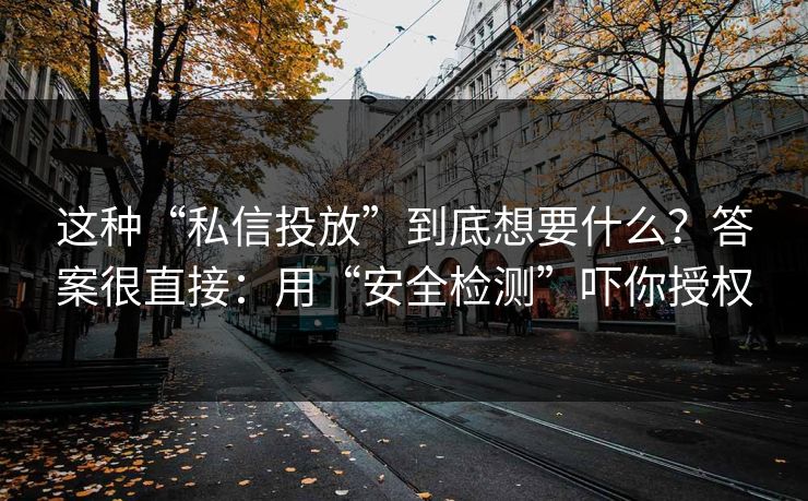 这种“私信投放”到底想要什么？答案很直接：用“安全检测”吓你授权