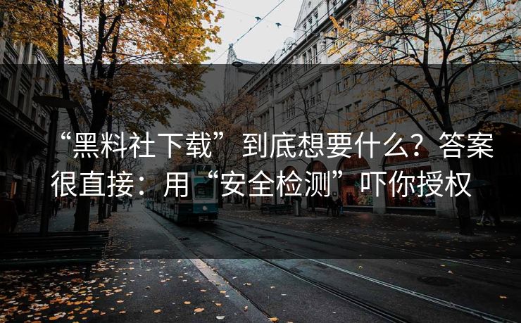 “黑料社下载”到底想要什么？答案很直接：用“安全检测”吓你授权